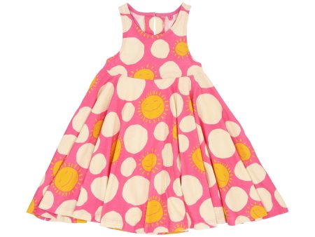 Stella McCartney Kids Sun Dot Pink Dress SS22 Online now