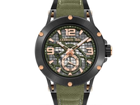 Cerruti 1881 Velletri Men  Rose Gold Black And Olive Watch Online now