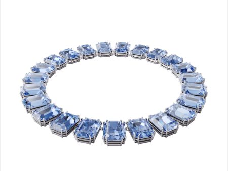 Swarovski Millenia Necklace, Octagon Cut Crystals, Blue, Rhodium Plated For Cheap