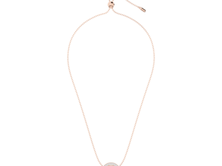 Swarovski Hollow Necklace with Pendant Circle White Rose-gold tone plated For Sale