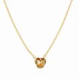 Les Nereides Golden Brown Diamantine Heart Necklace Hot on Sale