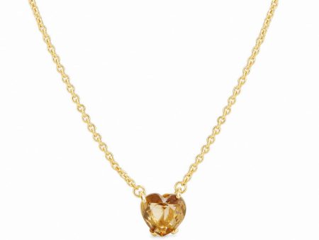 Les Nereides Golden Brown Diamantine Heart Necklace Hot on Sale