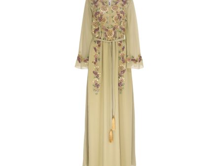 Shaira Women s Lina Embroidered Kaftan in Chiffon on Sale