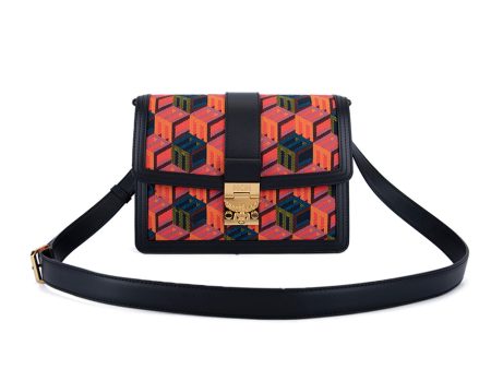 MCM Cubic Logo Jacquard Shoulder Bag Multi  Medium For Sale