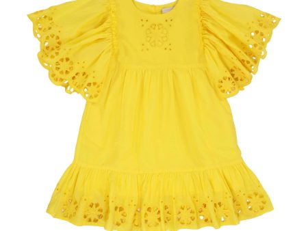 Stella McCartney Kids Yellow Dress  SS22 Online Sale