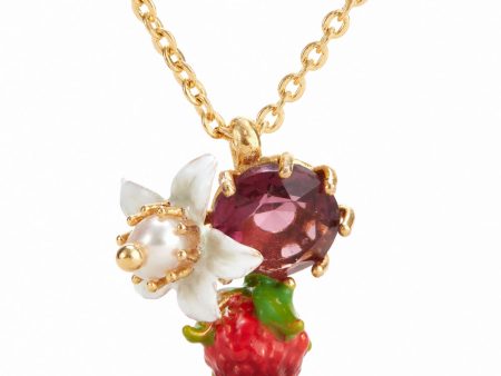 Les Nereides Raspberry And Flower Pendant Necklace Discount