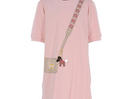 Aigner Kids Logo Print Pink Dress Fashion