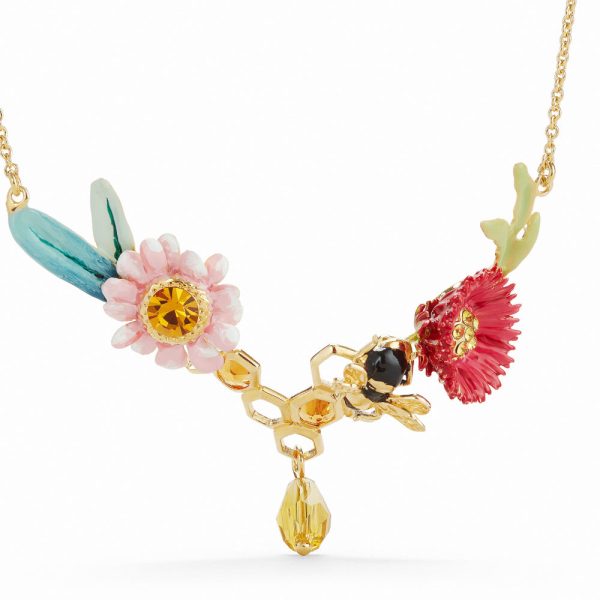 Les Nereides Flowers And Honeycomb Statement Necklace on Sale