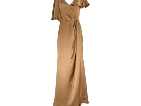 AMSALE Women s Asymmetrical ruffle sleeve Evening Gown For Discount