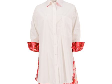 Blugirl Women s White & Rose Blouse Cheap