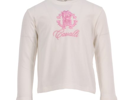  Roberto Cavalli Kids Girl s Logo Print White T-Shirt Fashion