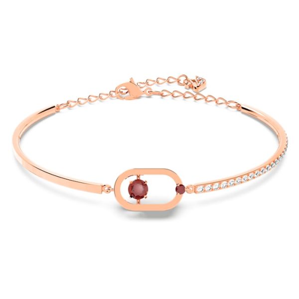 Swarovski Sparkling Dance Bangle Bracelet Red Rose gold-tone plated For Discount