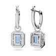 Swarovski Millenia Earrings Octagon cut Swarovski Zirconia Blue Rhodium plated Online now