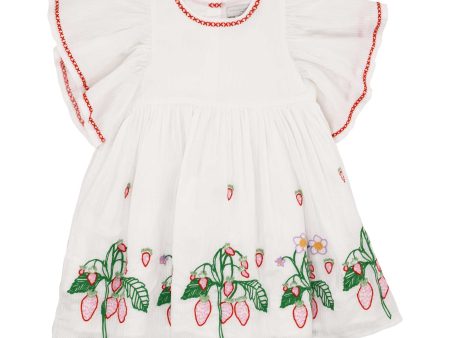 Stella McCartney Kids Floral Print White Dress SS22 Online now