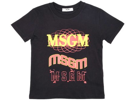 MSGM Kids Logo Print Cotton T-Shirt Sale