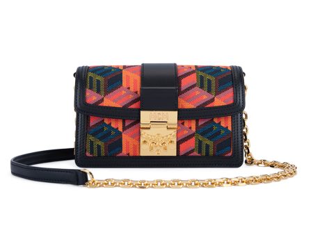 MCM Gretl Cubic Jacquard Crossbody Bag Multi  Mini For Sale