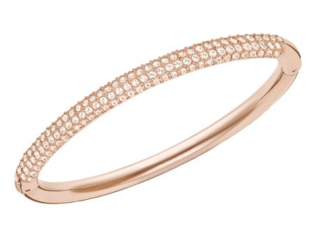 Swarovski Stone Bangle White, Rose Gold-Tone Plated on Sale