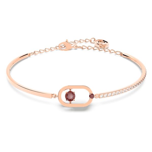 Swarovski Sparkling Dance Bangle Bracelet Red Rose gold-tone plated For Discount