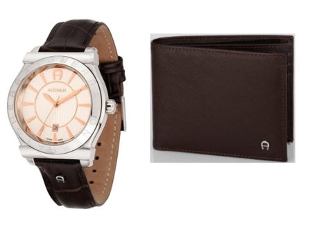 Aigner Bolzano Men Silver Watch Set Fashion