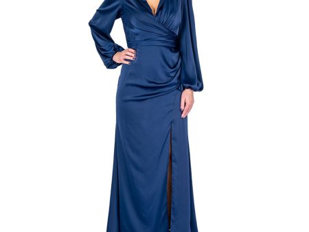 Theia kali Wrapped Satin Gown For Cheap