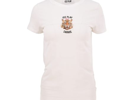 Ice Play Women s White T-Shirt With Logo Online Hot Sale