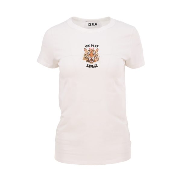 Ice Play Women s White T-Shirt With Logo Online Hot Sale