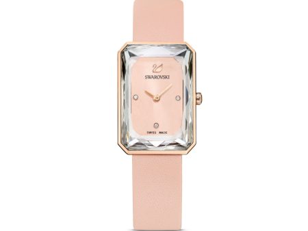 Swarovski Uptown Watch Leather Strap, Pink, Rose-Gold Tone Pvd Online Hot Sale