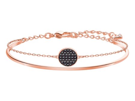 Swarovski Ginger Bangle, Gray, Rose Gold Plating Online Hot Sale