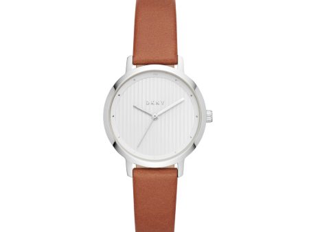 DKNY Modernist Casual Leather Strap Quartz Ladies Watch For Discount