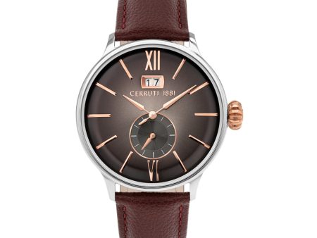 Cerruti 1881 Olinville Men Silver And Brown Watch Online Sale