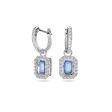 Swarovski Millenia Earrings Octagon cut Swarovski Zirconia Blue Rhodium plated Online now