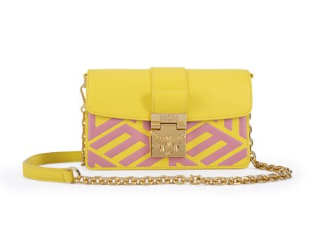 MCM Gretl Cubic Leather Crossbody Bag Vibrant Yellow Mini Online Hot Sale