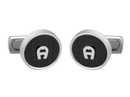 Aigner  Silver And Black Cufflink Supply