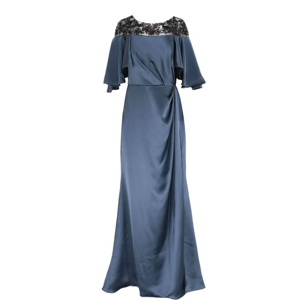 AMSALE Flutter Sleeves Evening Gown Online Hot Sale