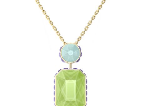 Swarovski Orbita necklace Octagon cut crystal, Multicolored, Gold-tone plated Fashion