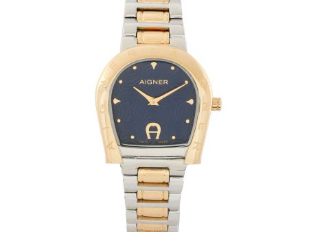 Aigner Ravenna Ladies Two Tone Blue Dial Watch Online Hot Sale