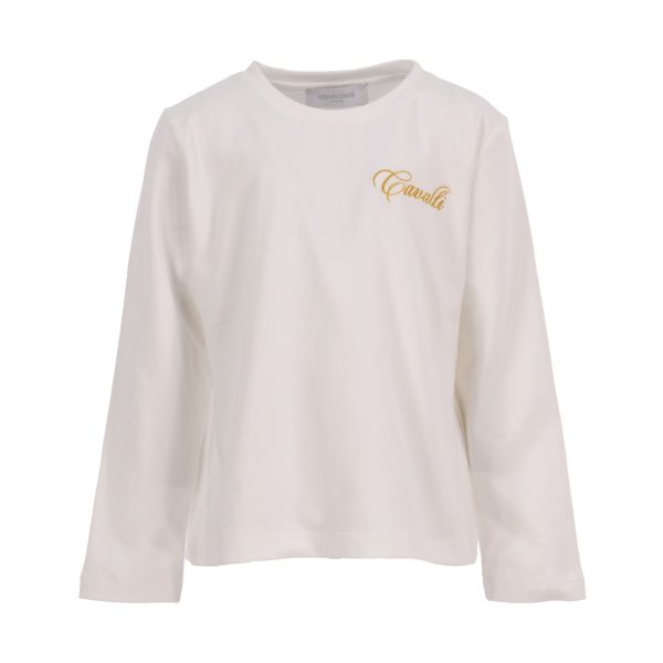  Roberto Cavalli Kids  Logo Print White T-Shirt Supply