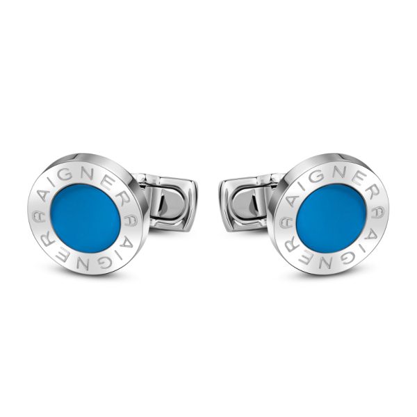 Aigner  Silver And Dark Blue Cufflink on Sale