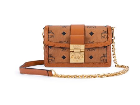 MCM Gretl Visetos Crossbody Bag Cognac  Mini For Discount