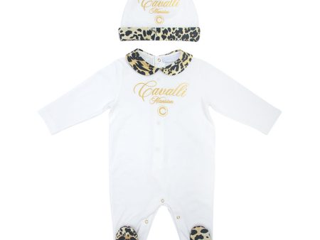 Roberto Cavalli Whitecoffee & Black Set Sleepsuit on Sale