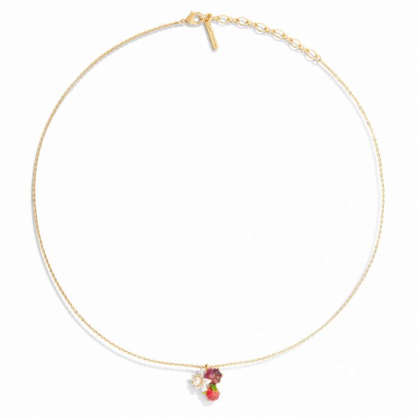 Les Nereides Raspberry And Flower Pendant Necklace Discount