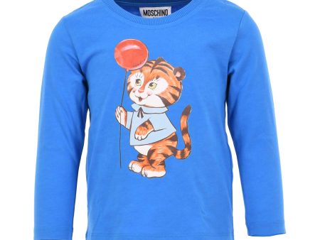 Moschino Kids Baby Boy s Tiger Print Blue T-Shirt Fashion