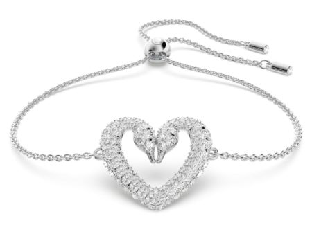 Swarovski Una Bracelet Heart Small White Rhodium plated Online