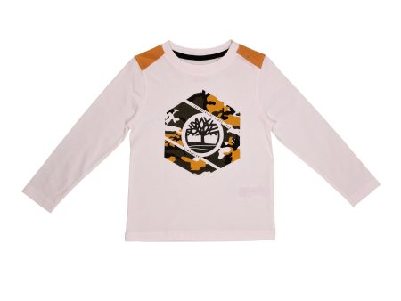 Timberland Kids Boy s White Long Sleeve T-Shirt Online Sale