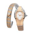 Just Cavalli Women Watch, Two Tone Silver & Rose Gold Color Case, White Mop Dial, Two Tone Silver & Rose Gold Color Stainless Steel Metal Bracelet Online Sale