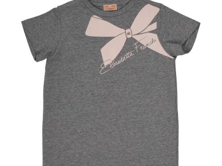 Elisabetta Franchi  Logo Print Grey T-Shirt  For Girls For Sale