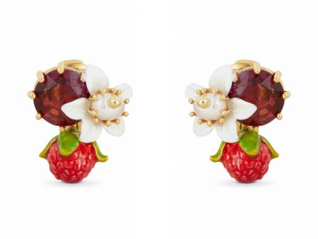 Les Nereides Raspberry And Flower Clip-On Earrings Hot on Sale