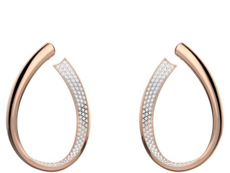 Swarovski Exist Hoop Earrings White Rose-Gold tone plated Online now