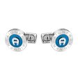 Aigner  Silver And Blue Cufflink Fashion