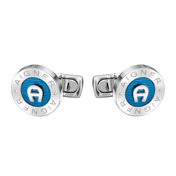 Aigner  Silver And Blue Cufflink Fashion